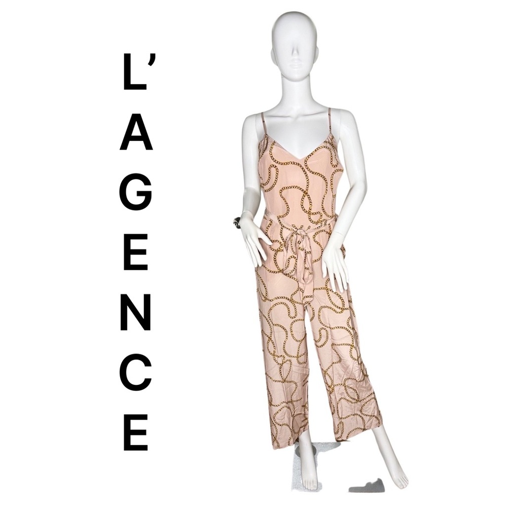 NEW L’AGENCE 100% Silk Jackie Camisole Chain Jumpsuit NWT Size 2